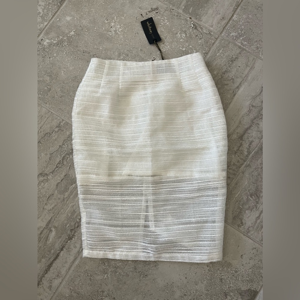 NWT Whitney Eve white sheer pencil skirt